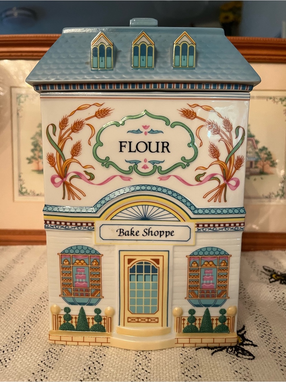 LENOX Village Bake Shoppe Flour Decorative Porcelain Canister, Vintage 1990s